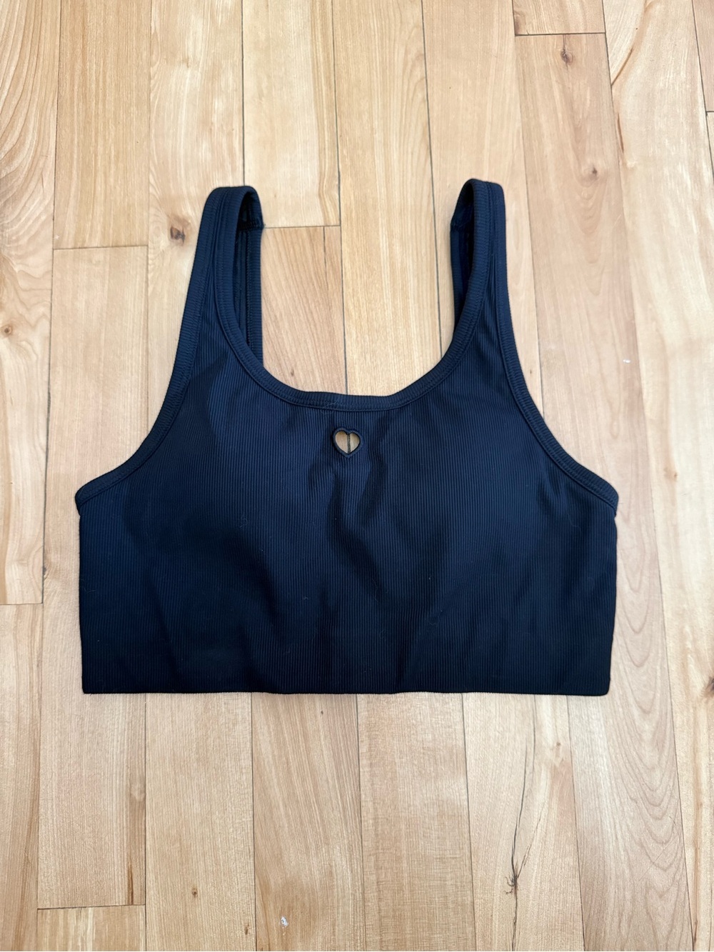 lululemon athletica Black Ribbed Heart-Cutout Bralette